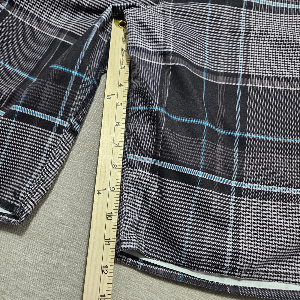 ONeill Mens Plaid Board Shorts Black White Blue Cargo Pocket Size 36‎ 14106702